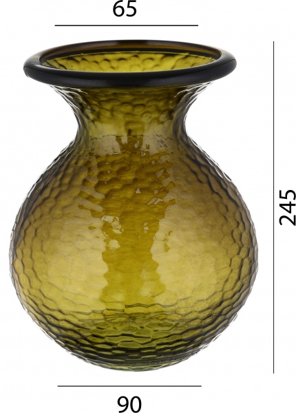 Ваза San Miguel PARADISE D20 см скло 24,5 см хакі 