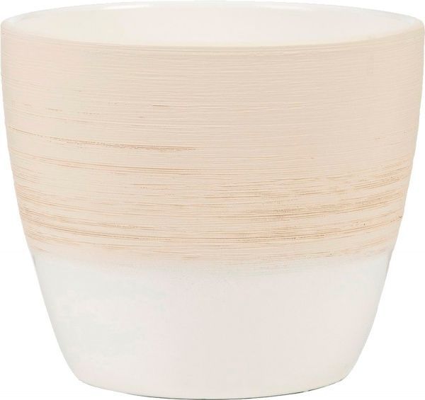 Кашпо керамічне для квітів Nature 19 круглий кремовий 