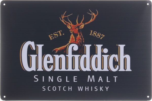 Табличка жестяная печатная Glenfiddich 20x30 см разноцветный 