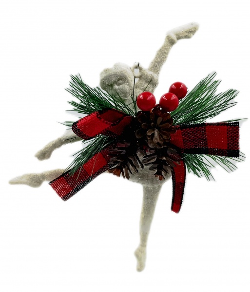 Декоративна підвіска Балерина з декором 8x6x3 см білий LD21013