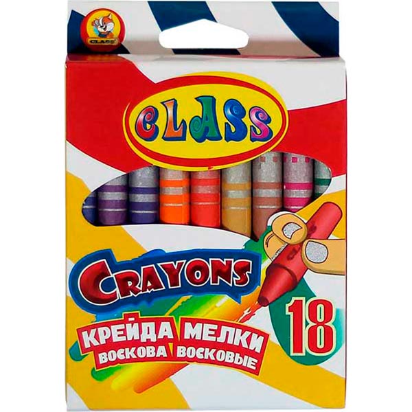Мел восковый Class 18 цветов CLASS