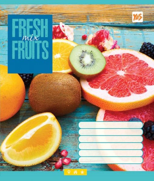 Комплект тетрадей Fresh Fruits 12 листов в клетку 25 шт. YES