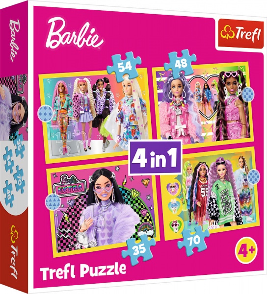 Пазл Trefl 4 в 1 Mattel Барби 34626