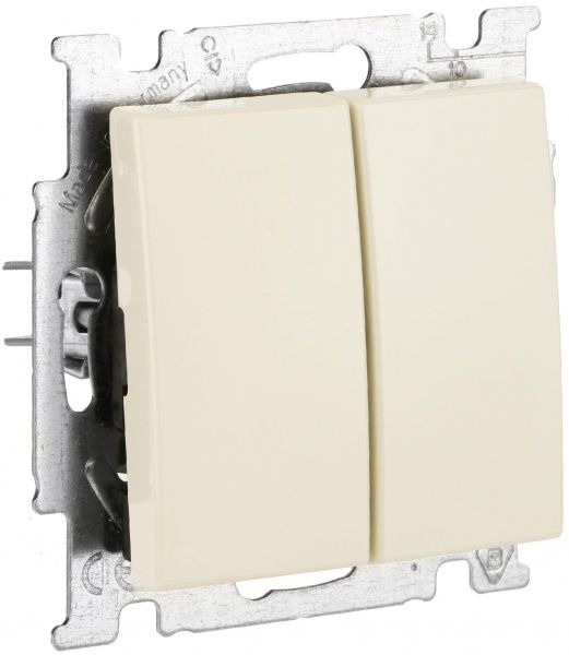 Выключатель двухклавишный ABB Basic 55 без подсветки 10 А 230В IP20 кремовый 2006/;2006/5 UC-92-507