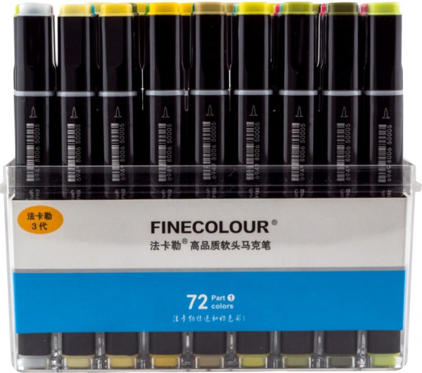 Набір двосторонніх маркерів FINECOLOUR Brush 72 кольори EF102-TB72 різнокольоровий 