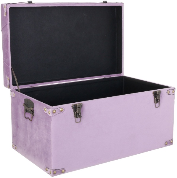 Сундук-пуф Велюр лавандовый 64х35х33 см 
