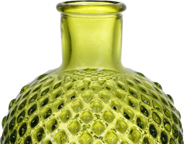 Ваза стеклянная San Miguel RETRO DIAMANTE 28 см зеленый блеск 