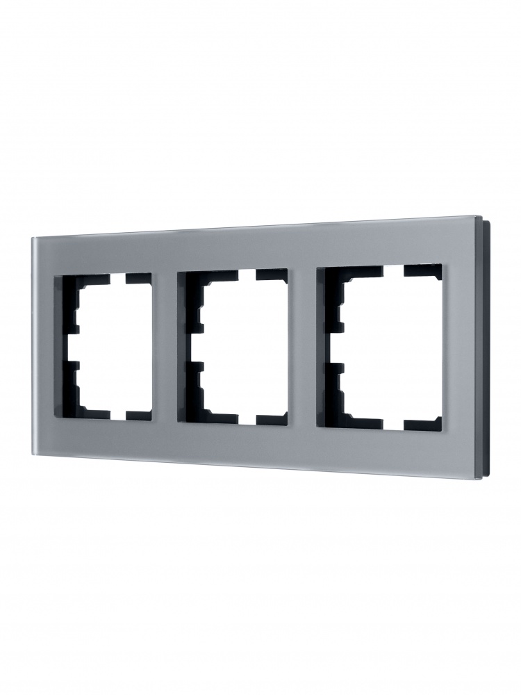 Рамка тримісна Lezard Vesna горизонтальна асфальт 742-M6980-148