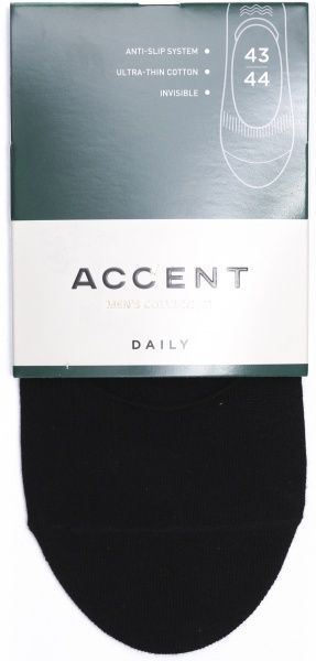 Шкарпетки чоловічі Акцент (ультракороткі) 0 0709 348 р. 29 чорний 