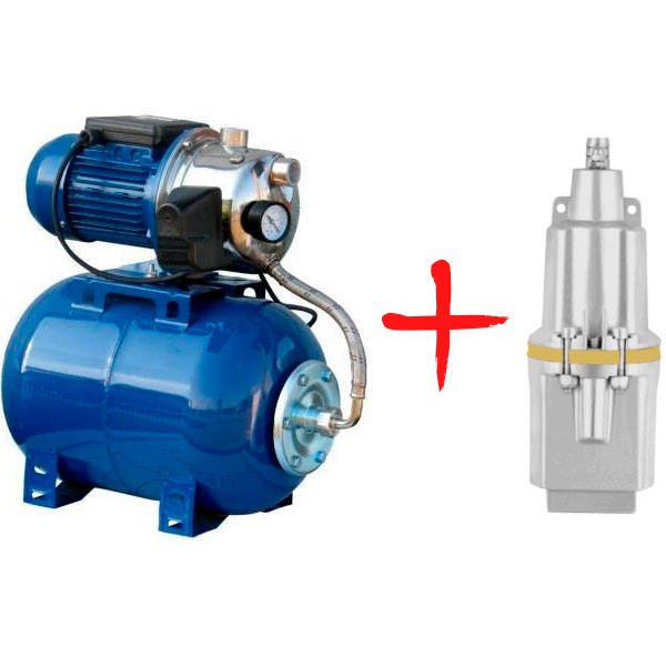 Насосная станция AquaTechnica Standard 61-24 + Вибрационный насос Vector Pump SV60T25