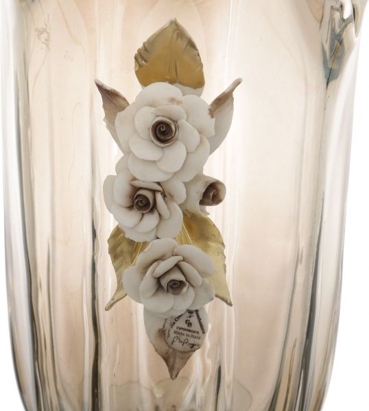 Ваза стеклянная дымчатая Tulipanо 38 см White cristal