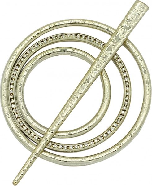 Заколка Круг 2 Элит d90 мм мокрое золото В0024-1а MISLT