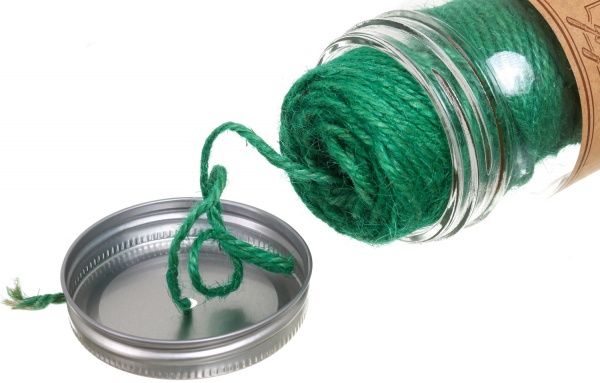 Мотузка для саду в скляній банці 50 м зелений