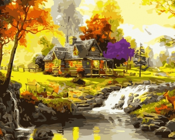 Картина за номерами Будинок у лісі bk_1334 50x40 см BookOpt 