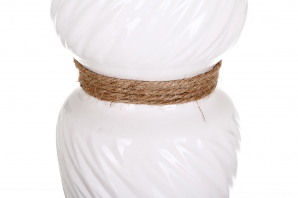 Ваза керамическая Rope 28 см белый 