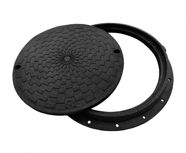 Люк канализационный POLYMERGRAD 760 мм A15 с замком черный