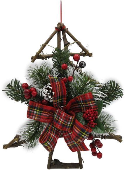 Декорация новогодняя Елочка лоза с декором 40 см T03-16A38R/63 