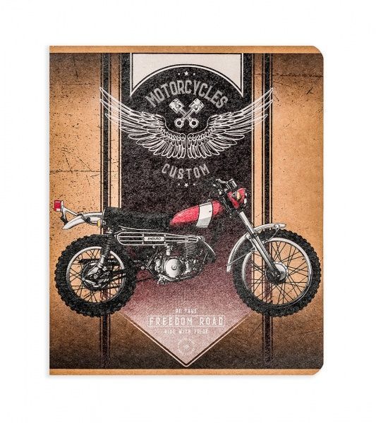 Комплект тетрадей Мотоциклы 48 листов в клетку крафт 10 шт. Поділля