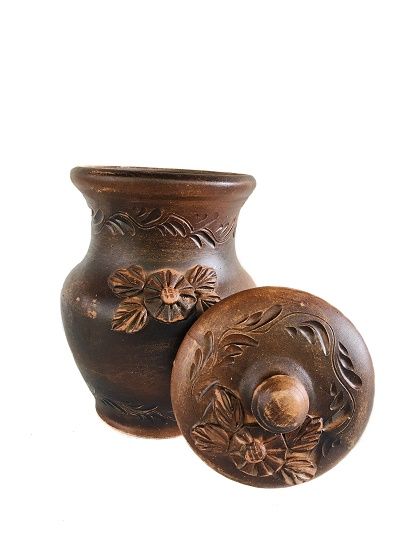 Ємність для сипучих з кришкою декор 1 л Український гончарний посуд