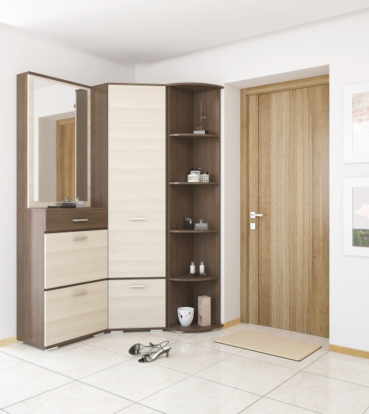 Шкаф SOKME Вива угловой ясень шимо темный/ясен шимо светлый 