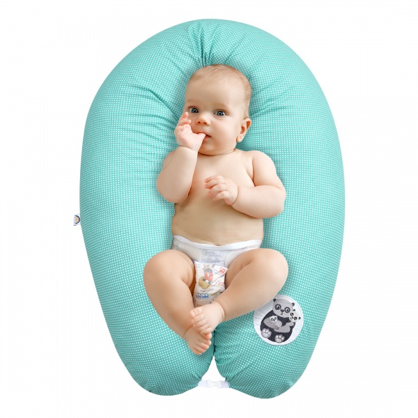 Подушка для годування IDEIA Горошок з карабіном 30x190 см ментоловий 4820227285013 