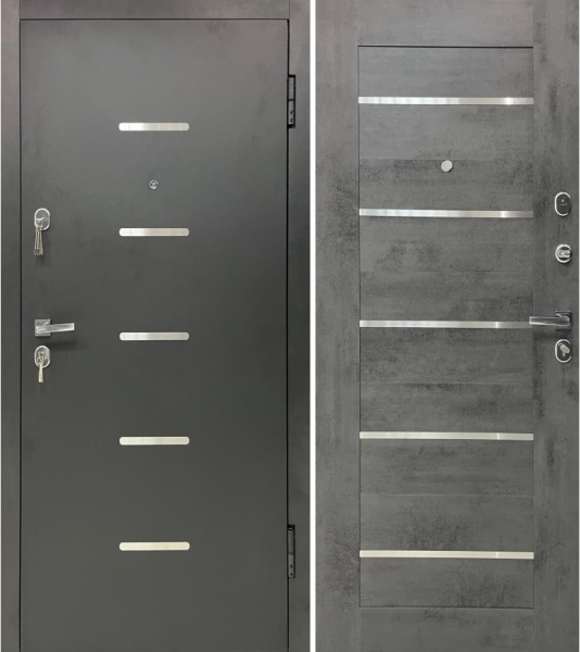 Двері вхідні Tarimus Дублін антрацит / бетон сірий 2050х860 мм ліві