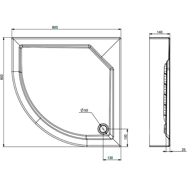 Піддон душовий EGO Lodos 80х80х14