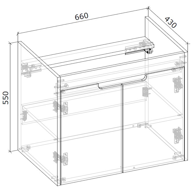 Тумба консольная Грейд Lina бетон под умывальник Como 70