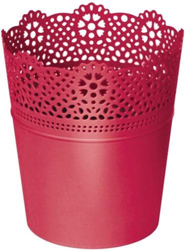Кашпо пластиковое Prosperplast Lace круглый 1,6л малиновый (78975-207) 