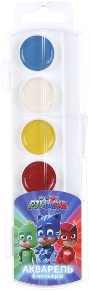 Краски акварельные Набір 6 кольорів PJ Masks Перо