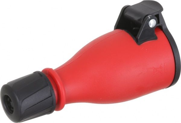 Розетка гумова 55082 з кришкою чорно-червоний 55082