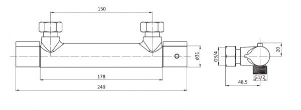 Змішувач для душу Damixa з термостатом Option 218000000