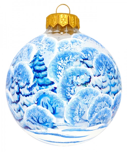 Шар стеклянный с рисунком 3D 80 мм прозрачный 80D3d(2)/1