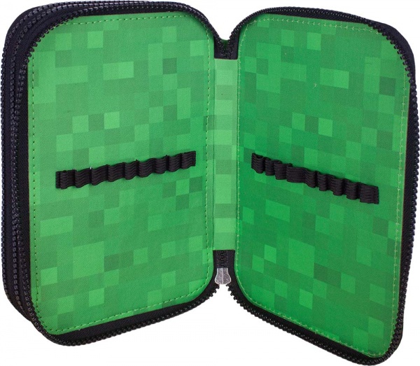 Пенал школьный AC3 Alex&Steven Minecraft черный с зеленым
