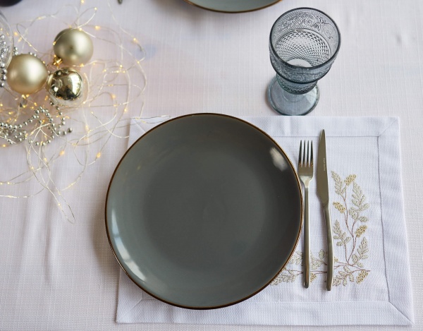 Салфетка Эдельвика Золотые цветы 30x40 см белый 