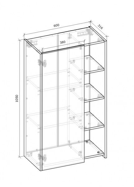 Шафа верхня В 60x105 МС Ідея КРАФТ дуб крафт золотий Грейд