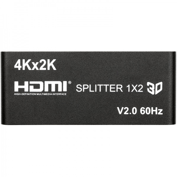 Сплітер PowerPlant HDMI 1x2 V2.0 3D 4K/60hz (HDSP2-V2.0) чорний (CA912476) 