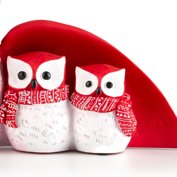 Декоративна новорічна фігура Три сови DH-ST-13 Red