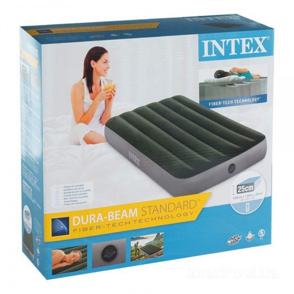 Кровать надувная Intex Prestige Downy 64107 191х99 см зелено-серый