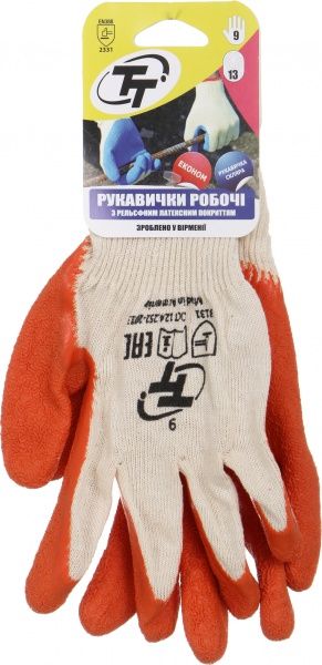 Рукавички ТавТекс Скляр Економ з покриттям латекс L (9)