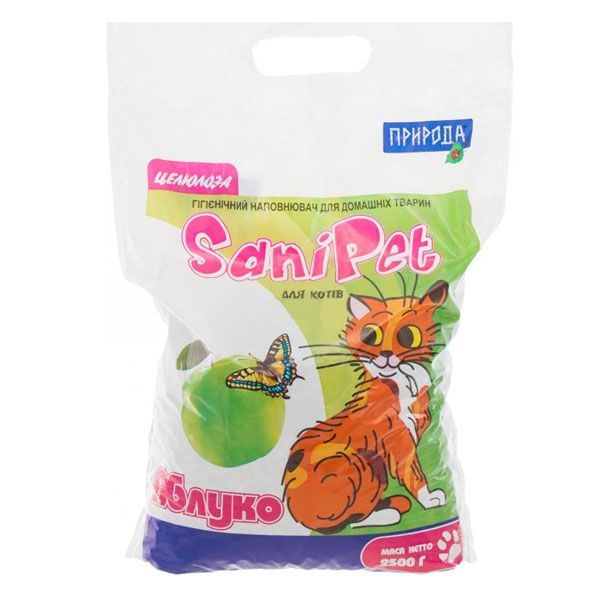 Наповнювач для котячого туалету Природа Sani Pet яблуко 2.5 кг