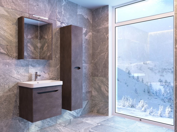 Пенал для ванной комнаты Botticelli Livorno - 170 структурный камень