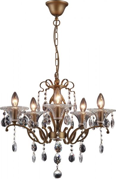 Люстра подвесная Altalusse 5x40 Вт E14 золотая бронза INL-1107P-05 