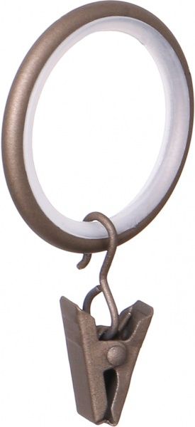 Кільце Gardinia Kira з прищіпкою та гачком d19 мм капучино 10 шт. 