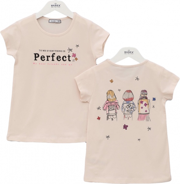 Футболка для девочек Wanex Футболки д/д ТМ Wanex 128 р. 95% бав., 5% ел.31222 р.128 белый 