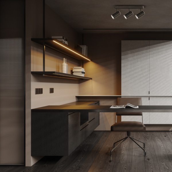 Светильник настенный LightMaster MLT101-3 3x35 Вт GU10 черный/серебро