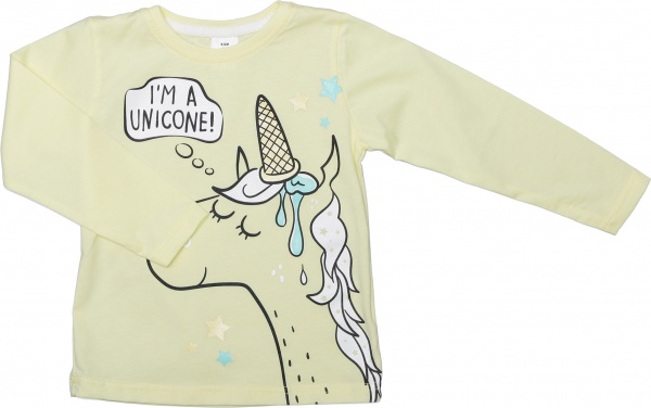 Футболка для дівчаток Luna Kids з принтом Unicone р.122 ваніль 