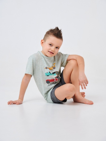 Пижама для мальчиков Smil 104515 р.116 серо-зеленый 