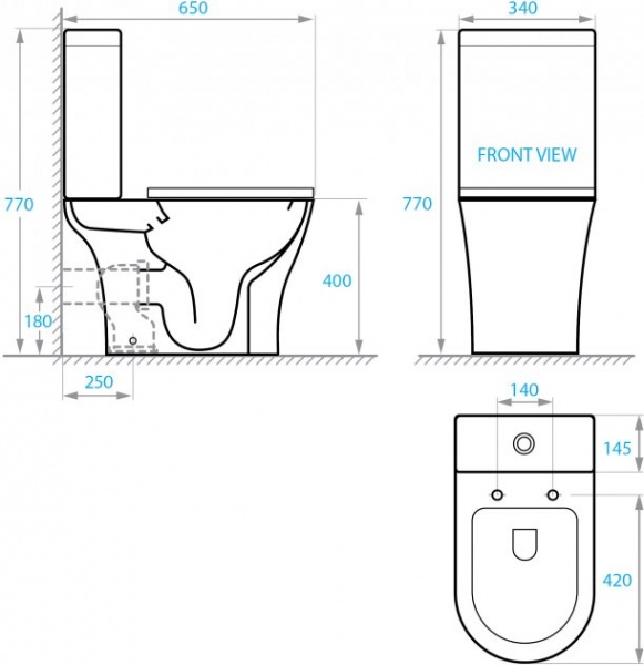 Унітаз-компакт Koller Pool Edge Rimless ED-0650-RC-C + ED-06 із сидінням slim soft close