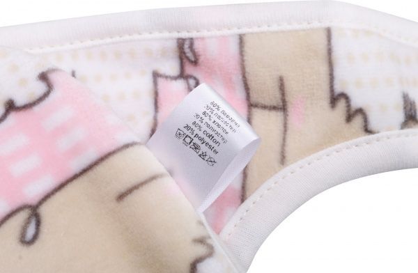 Слюнявчик велюр 668-517 молочно-розовый 